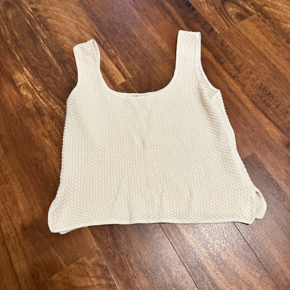 Vintage Chavin Cotton cropped knit top cottage core